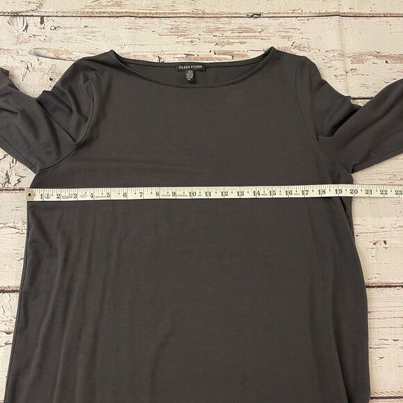 Eileen Fisher Viscose Jersey T-Shirt Dress Women's Size Small Short Sleeve‎ Gray - Picture 6 of 9